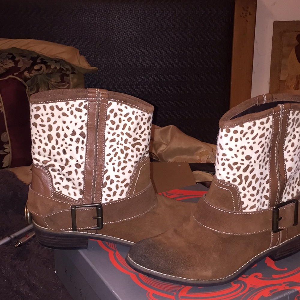 KELSI DAGGER Ankle Booties, Sz, 10M, Polka Dots...